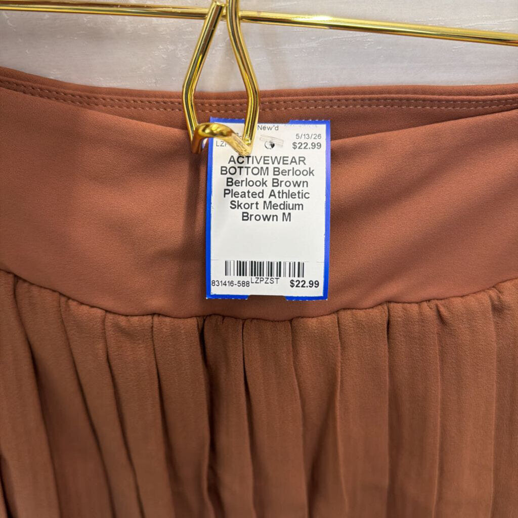 Berlook Brown Pleated Athletic Skort Medium