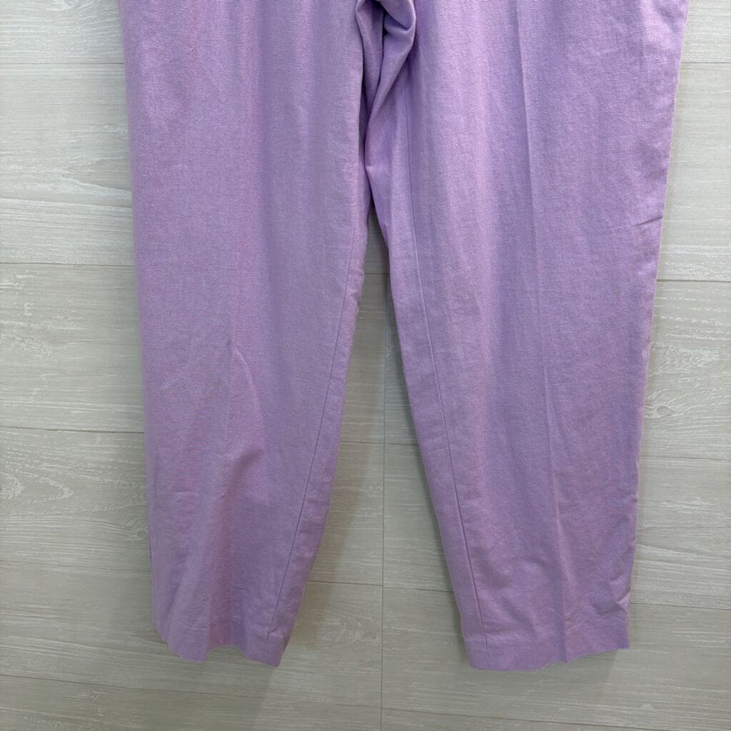 J Crew Purple Linen Blend High Waisted Pants 6