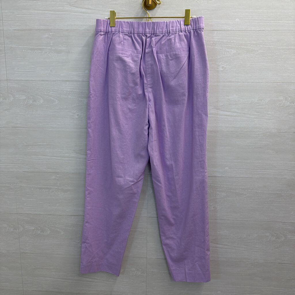 J Crew Purple Linen Blend High Waisted Pants 6