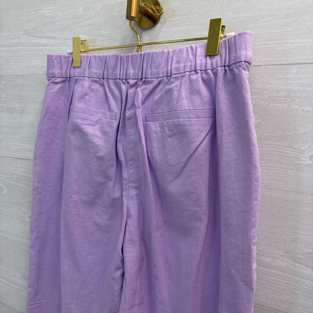 J Crew Purple Linen Blend High Waisted Pants 6