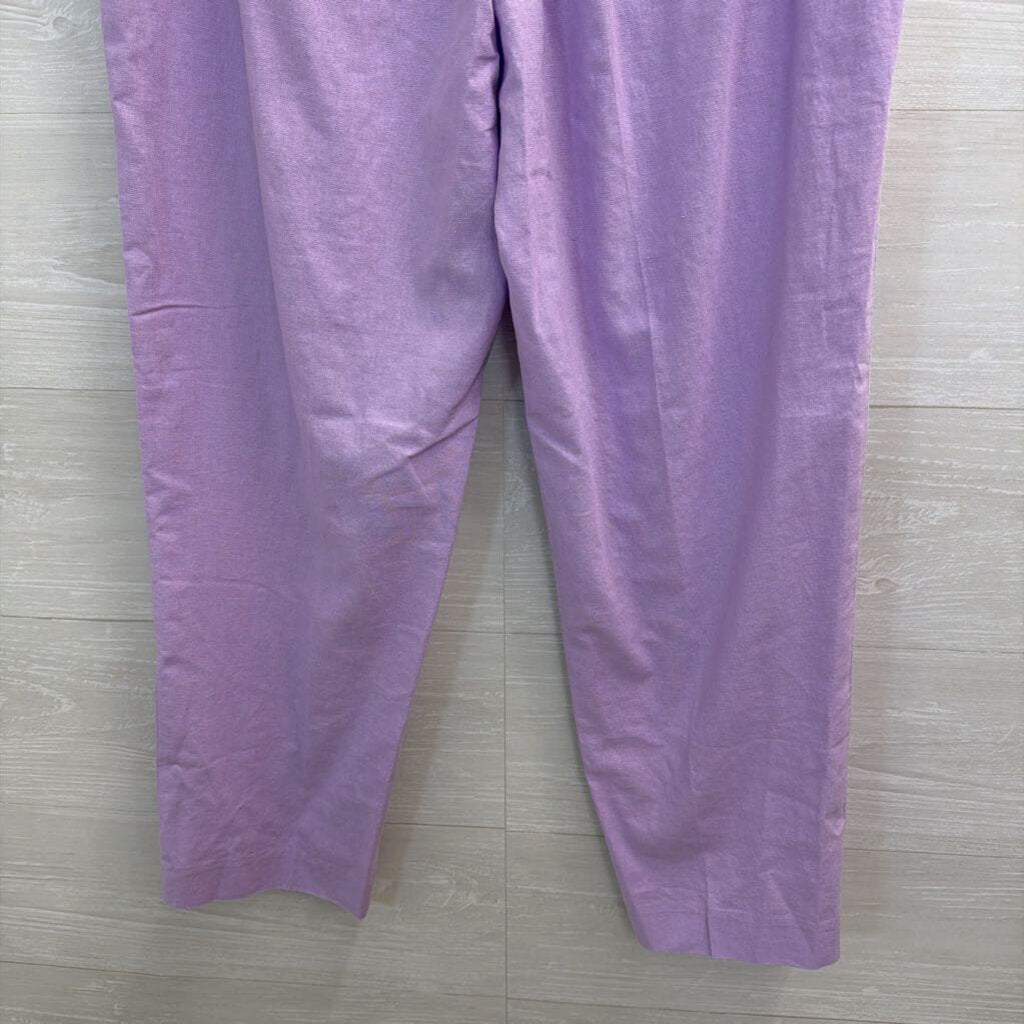 J Crew Purple Linen Blend High Waisted Pants 6