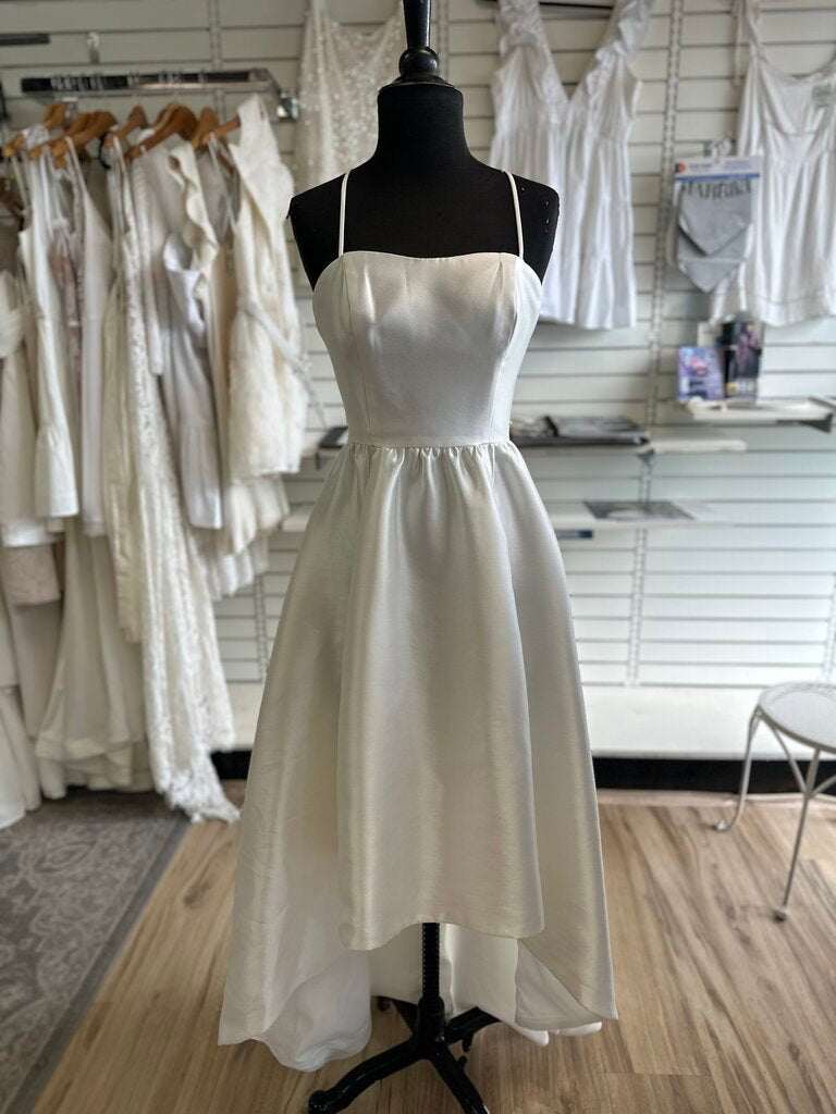 DB Studio High Low Satin Bridal Dress 2