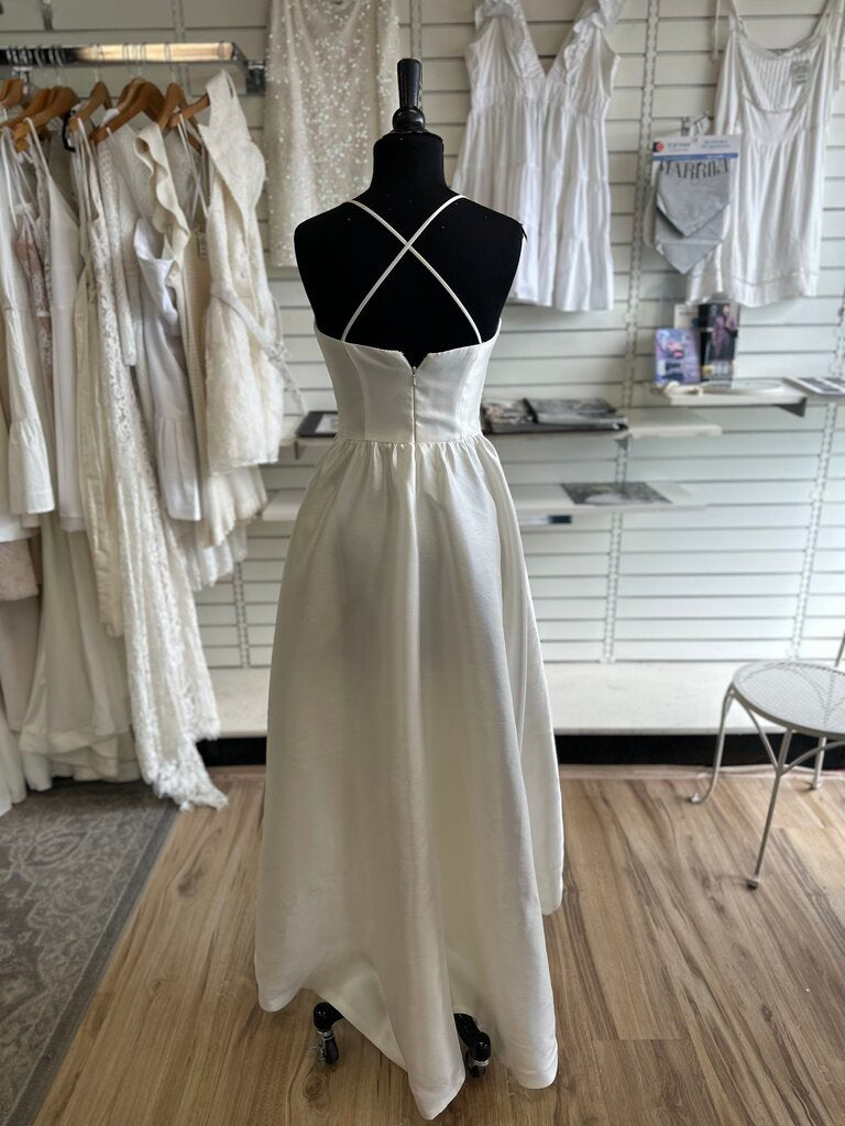 DB Studio High Low Satin Bridal Dress 2