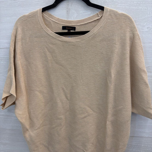 Quince Beige Knit Short Sleeve Boxy Top Extra Small