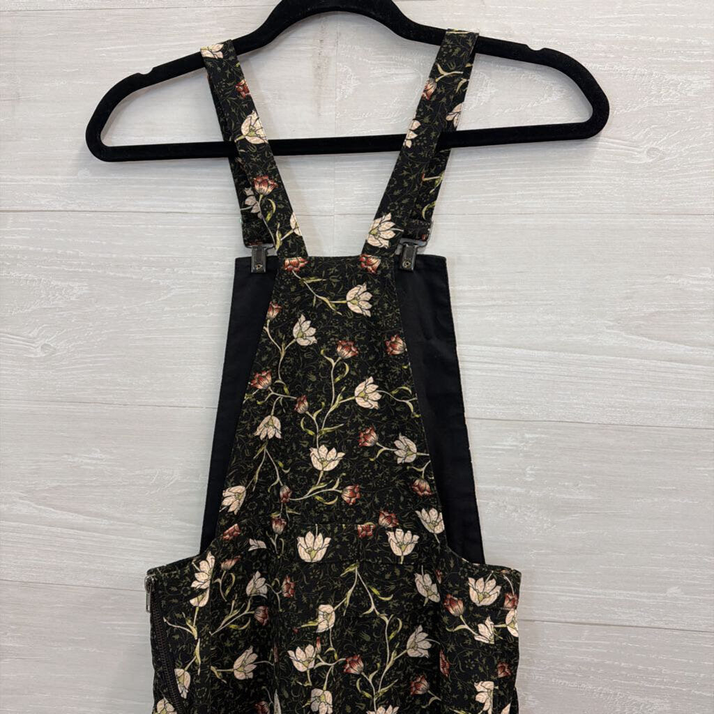TopShop Black/ Multi Floral Print Overalls 2