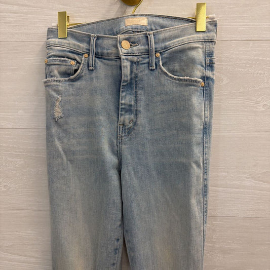 Mother Light Wash Distressed Flare Leg Jeans 25