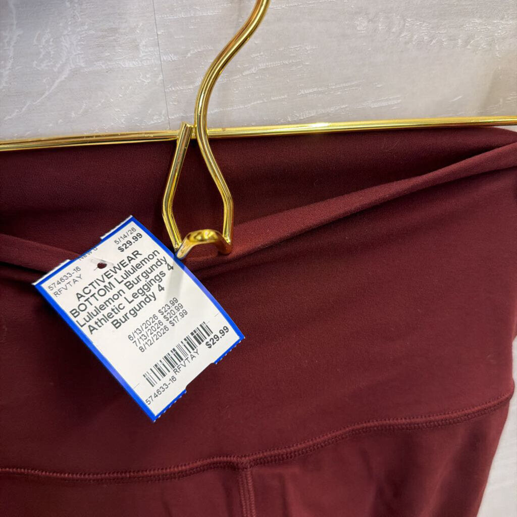 Lululemon Burgundy Athletic Leggings 4
