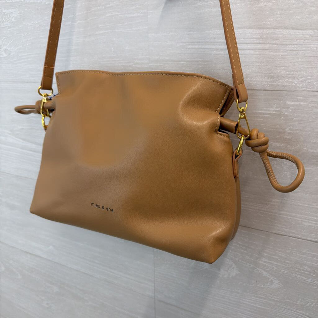 Miao and She Brown Leather Slouchy Purse