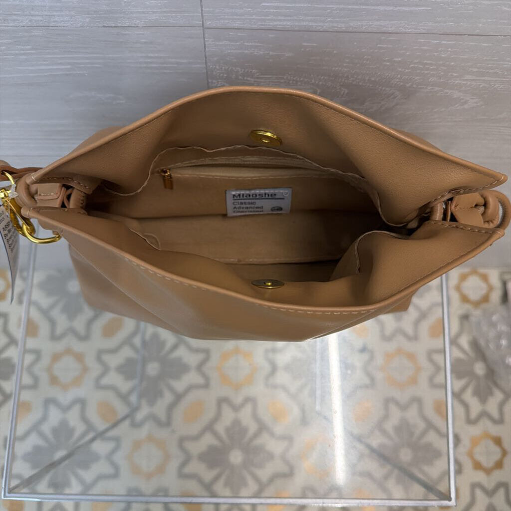 Miao and She Brown Leather Slouchy Purse
