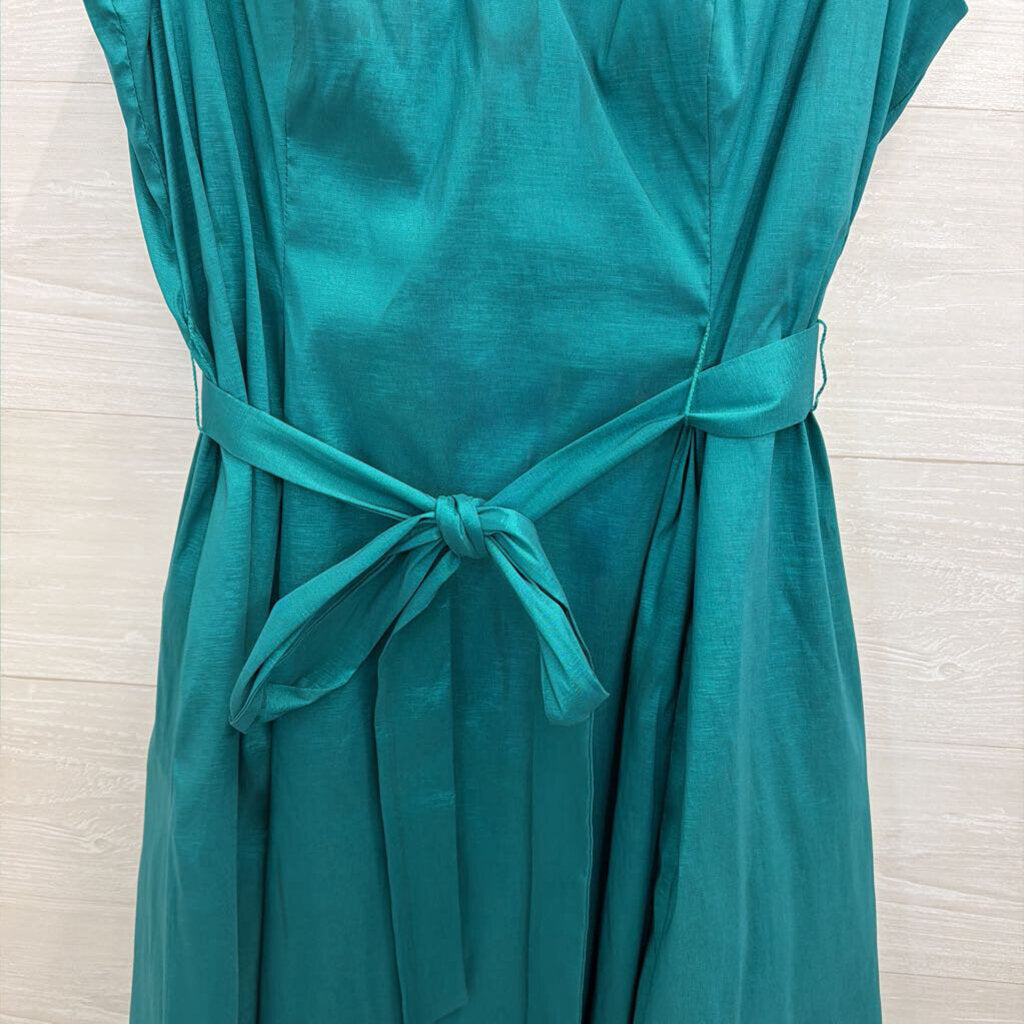 Alex Evenings Teal Short Sleeve Tie Waist Midi Dress 18
