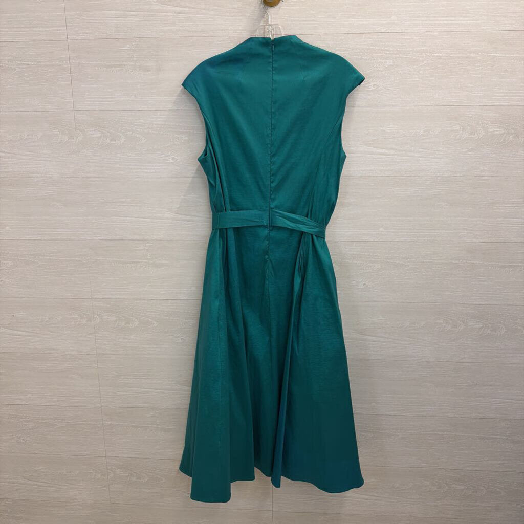 Alex Evenings Teal Short Sleeve Tie Waist Midi Dress 18