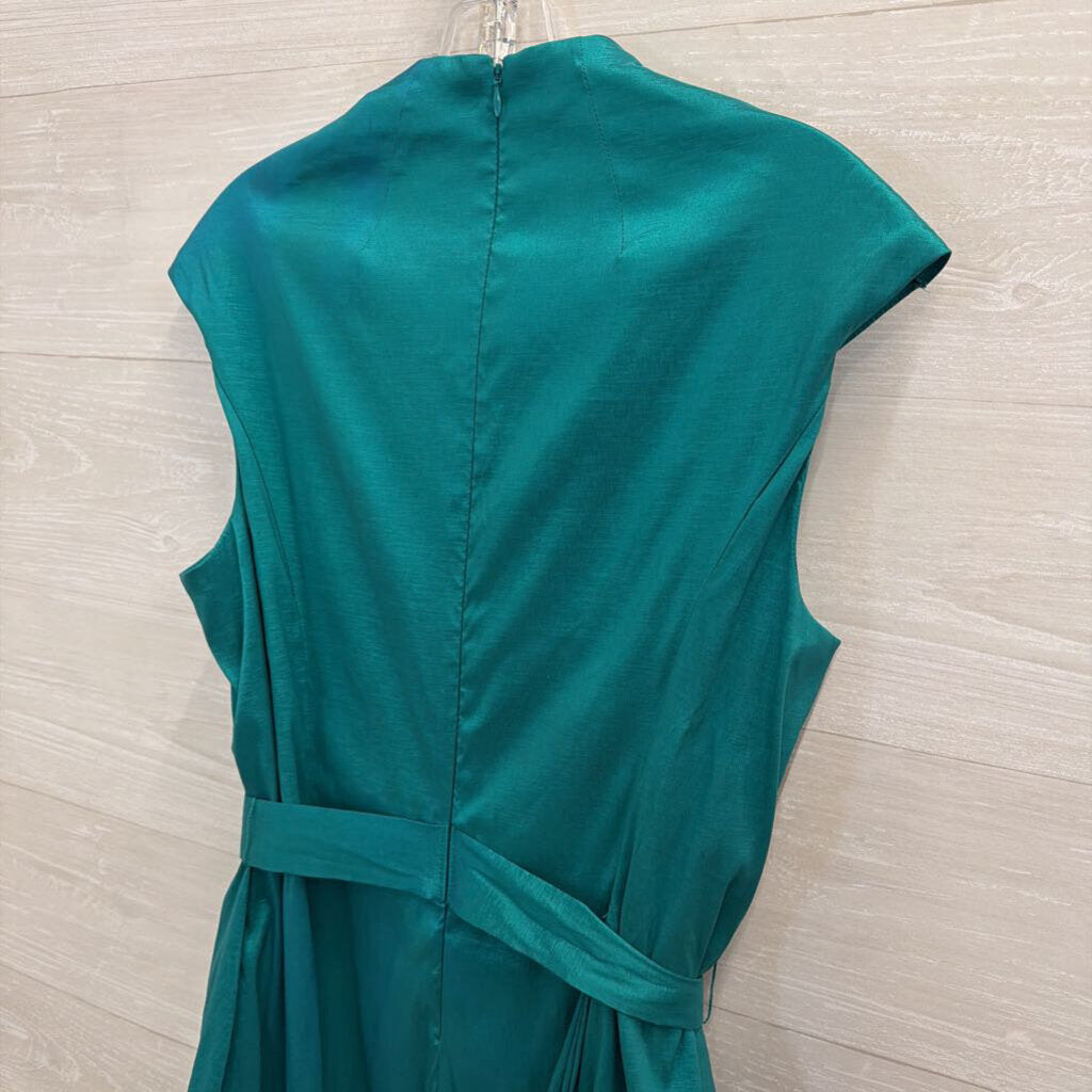 Alex Evenings Teal Short Sleeve Tie Waist Midi Dress 18