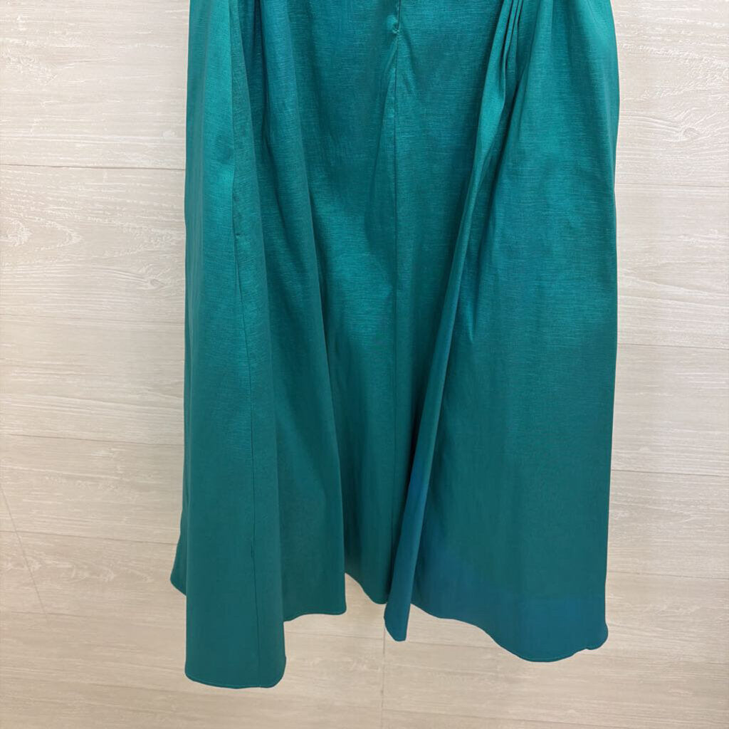 Alex Evenings Teal Short Sleeve Tie Waist Midi Dress 18