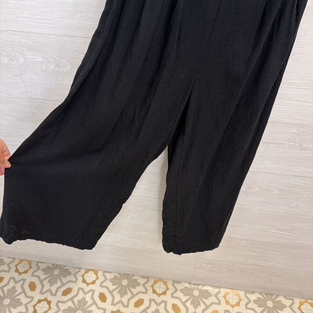Anthropologie Black Halter Neck Cut Out Wide Leg Jumpsuit Extra Small