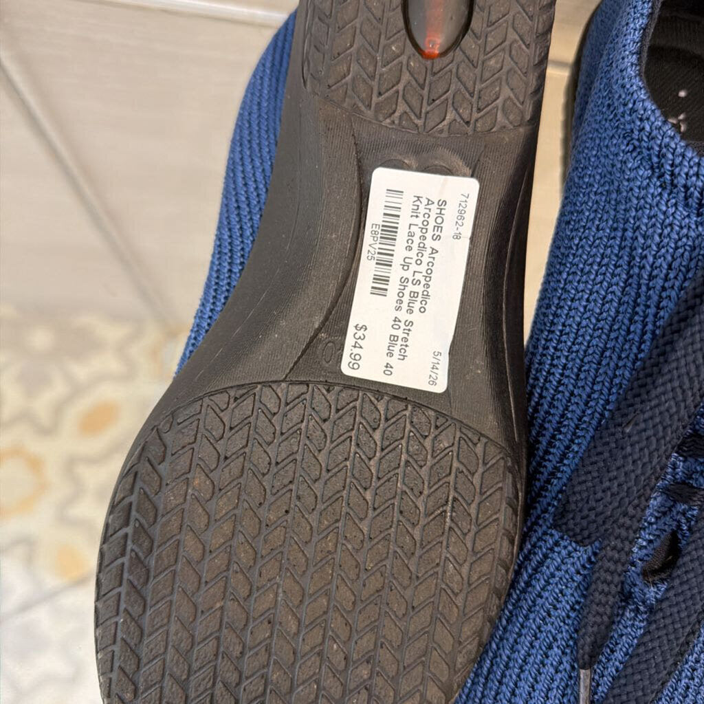 Arcopedico LS Blue Stretch Knit Lace Up Shoes 40