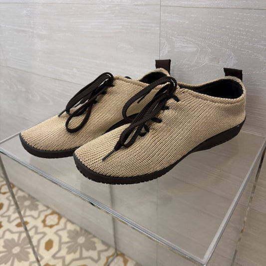 Arcopedico LS Beige Stretch Knit Lace Up Shoes 40