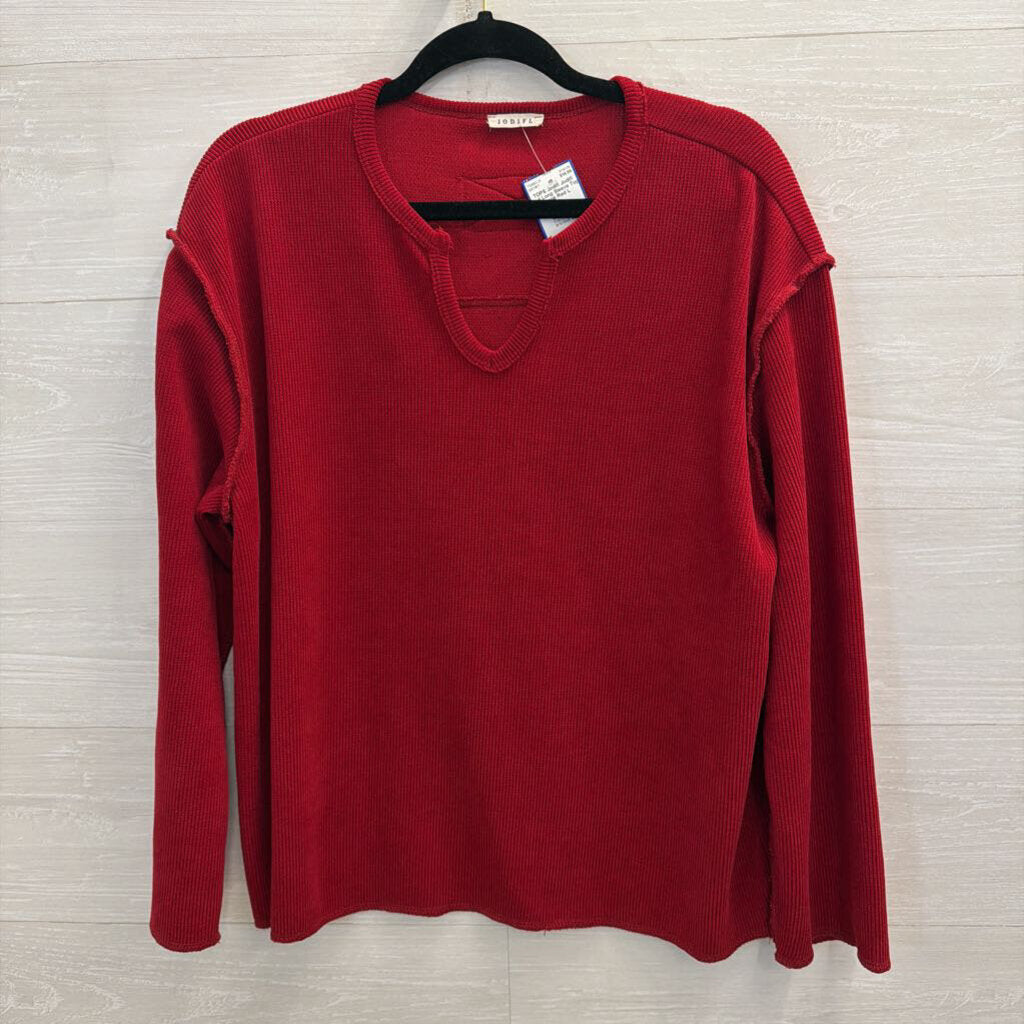 Jodifl Red Long Sleeve Top Large