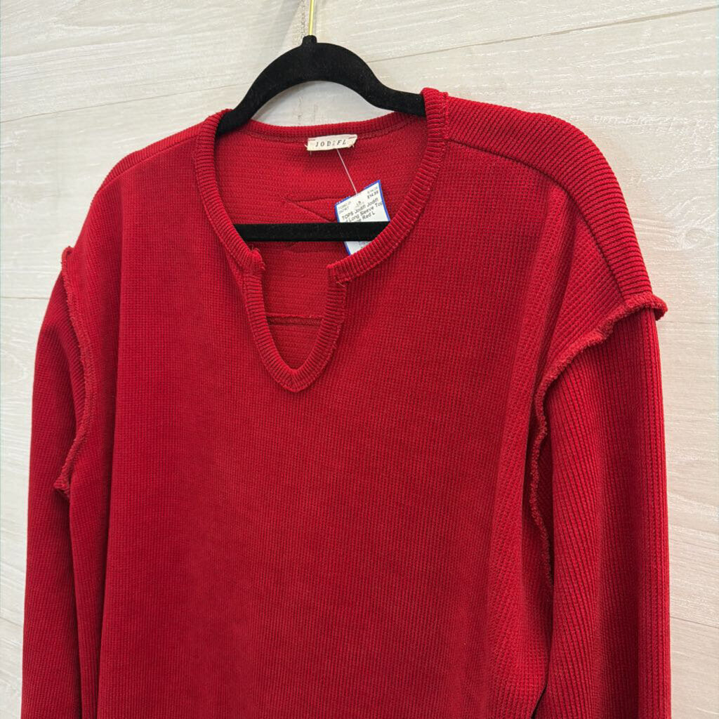 Jodifl Red Long Sleeve Top Large