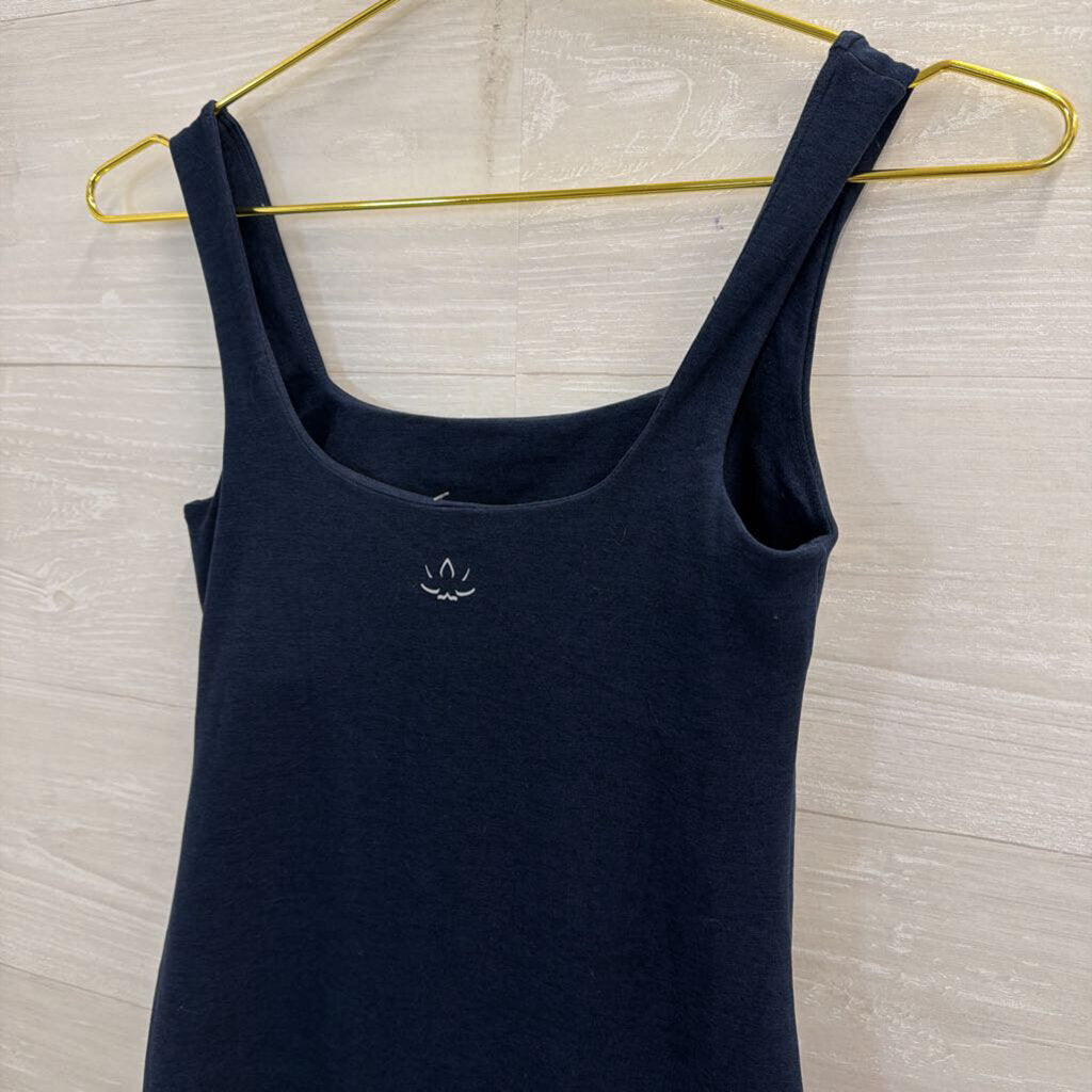 Beyond Yoga Navy Soft Sleeveless Midi Dress Extra Small