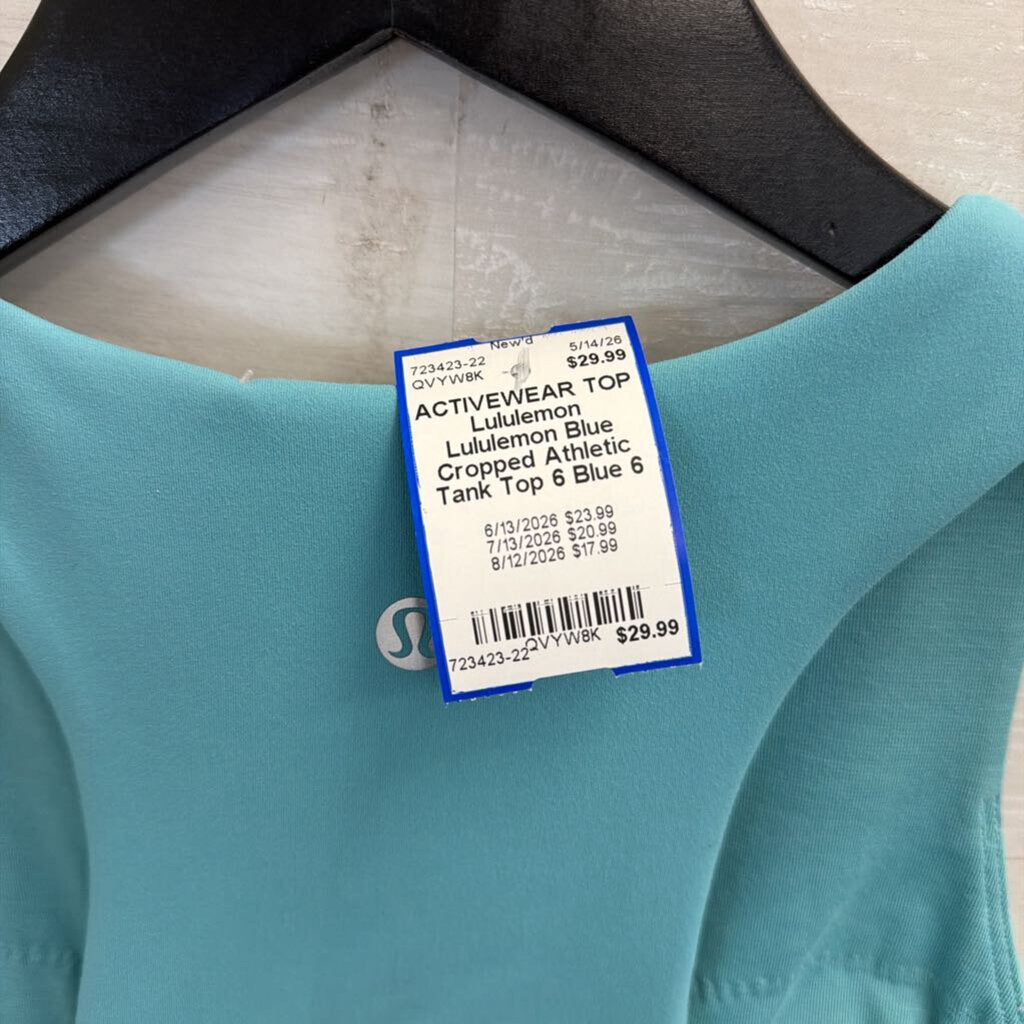 Lululemon Blue Cropped Athletic Tank Top 6