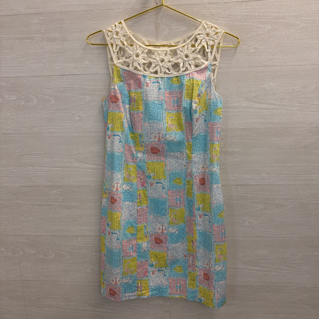Lilly Pulitzer White/ Multi Written in the Stars Print Sleeveless Shift Dress 2