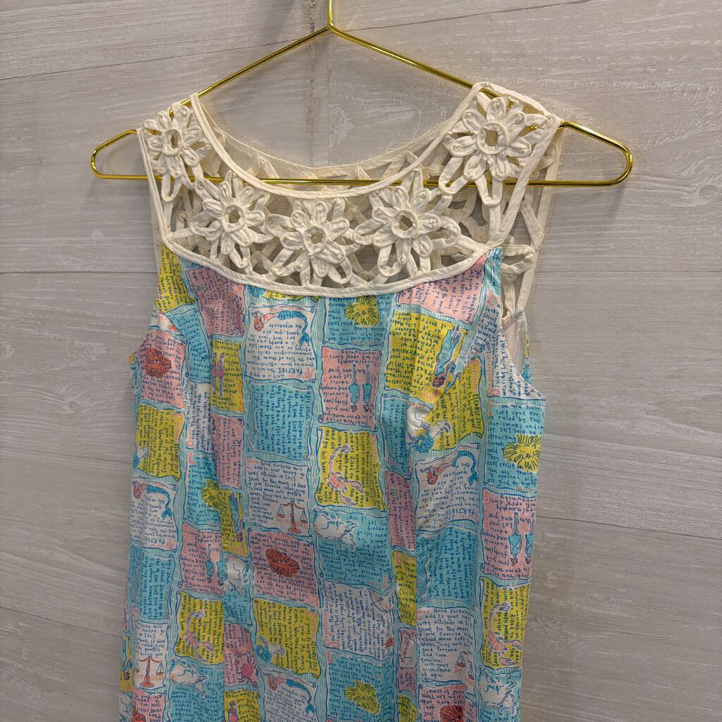 Lilly Pulitzer White/ Multi Written in the Stars Print Sleeveless Shift Dress 2
