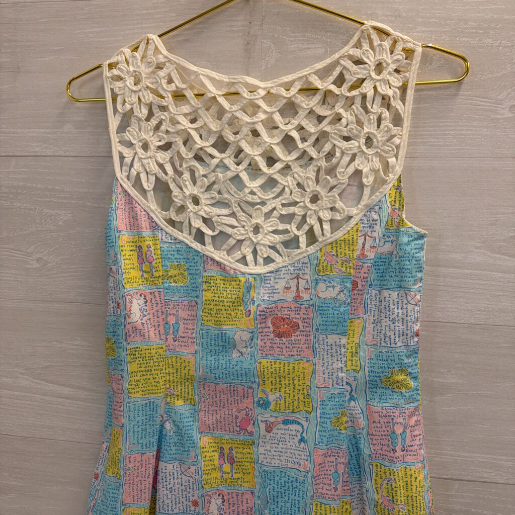 Lilly Pulitzer White/ Multi Written in the Stars Print Sleeveless Shift Dress 2