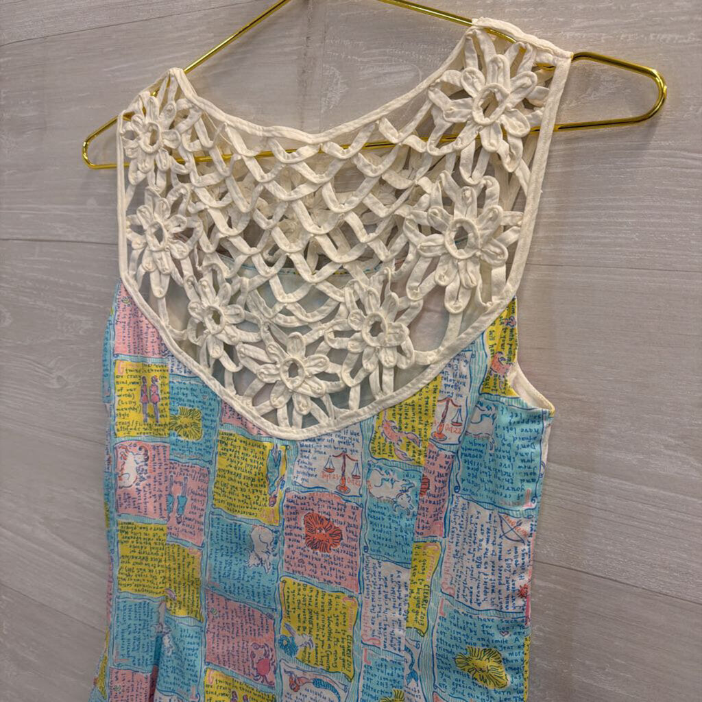 Lilly Pulitzer White/ Multi Written in the Stars Print Sleeveless Shift Dress 2