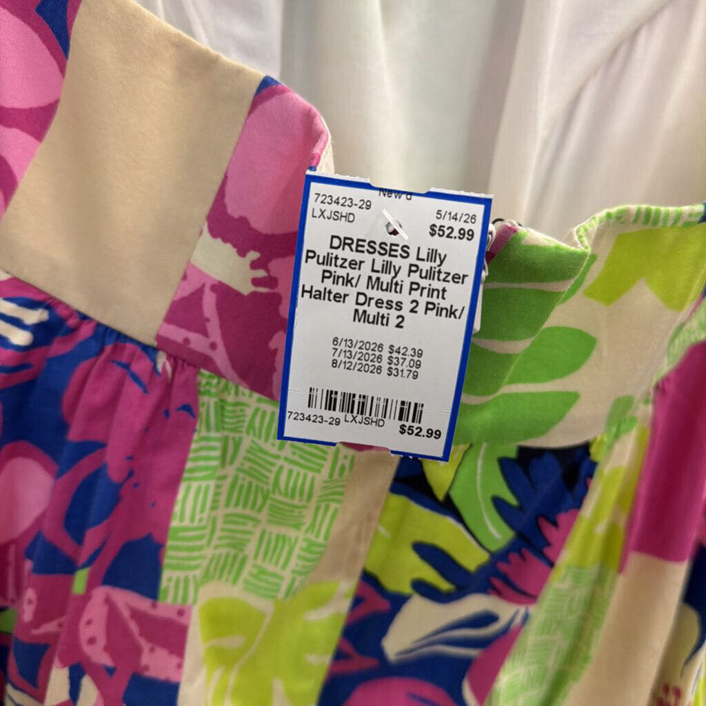 Lilly Pulitzer Pink/ Multi Print Halter Dress 2