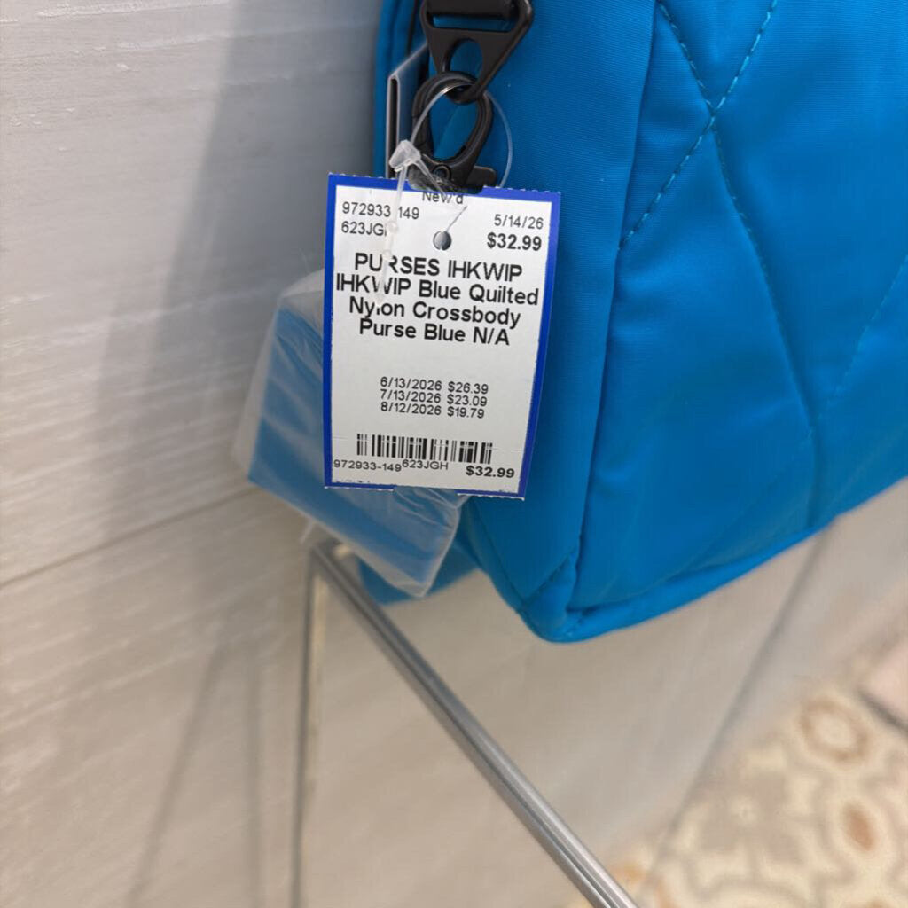 IHKWIP Blue Quilted Nylon Crossbody Purse