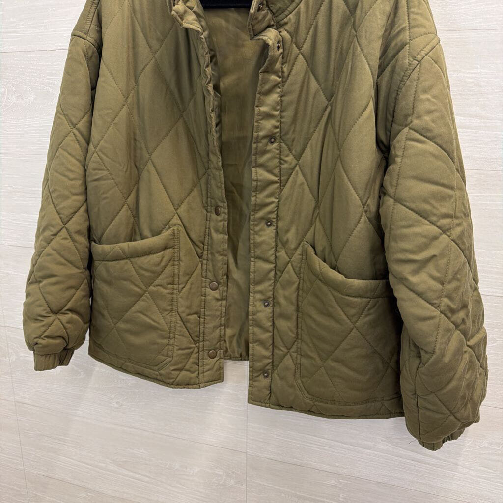 Social Standard Green Quilted Jacket Large