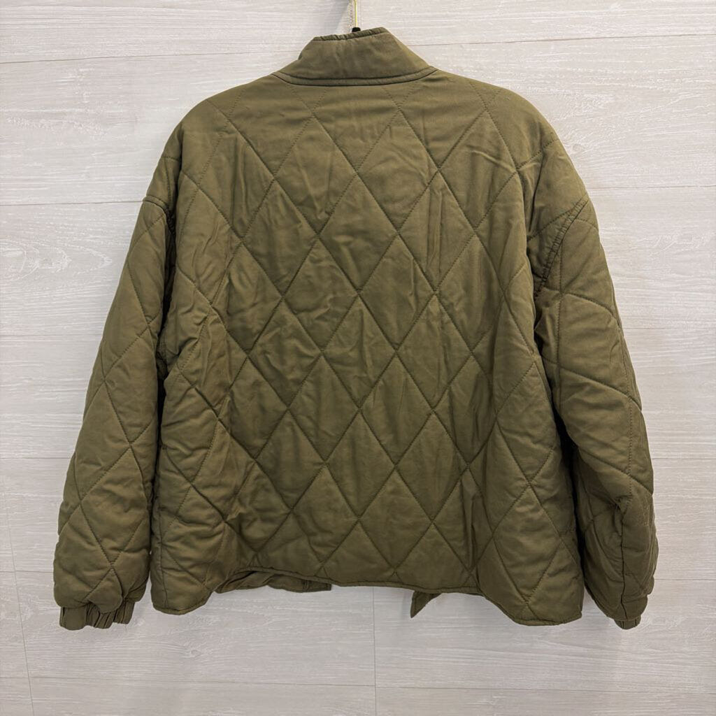 Social Standard Green Quilted Jacket Large