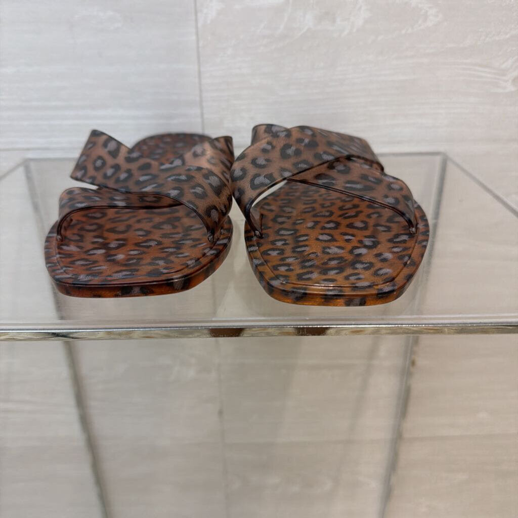 Matisse Anthropologie Cheetah Print Jelly Slides 8.0