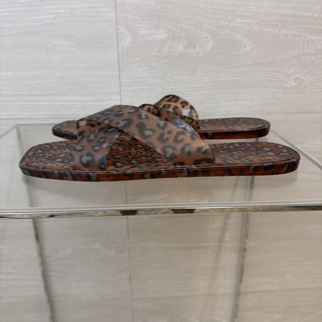 Matisse Anthropologie Cheetah Print Jelly Slides 8.0
