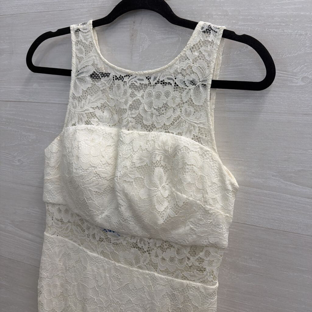 DB Studio Ivory Lace Sleeveless Dress 6