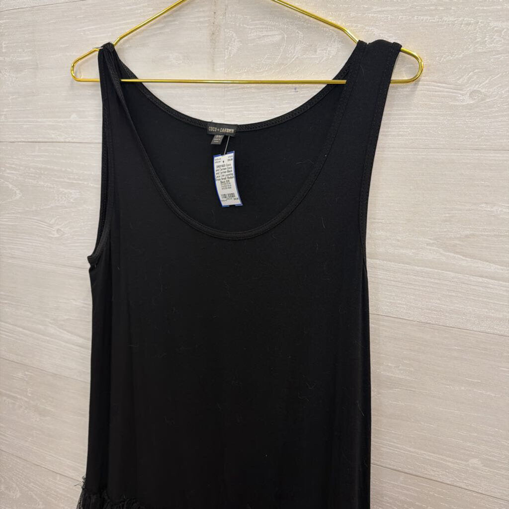 Coco and Carmen Black Lace Trim Layering Dress Small/ Medium