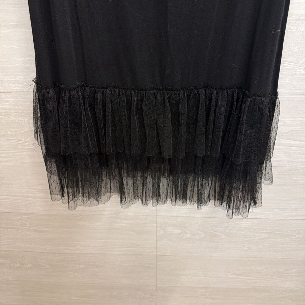 Coco and Carmen Black Lace Trim Layering Dress Small/ Medium