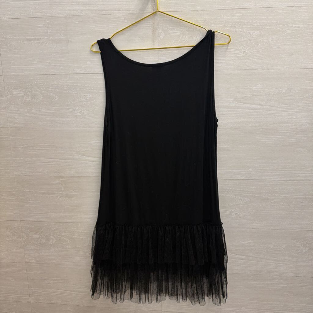 Coco and Carmen Black Lace Trim Layering Dress Small/ Medium