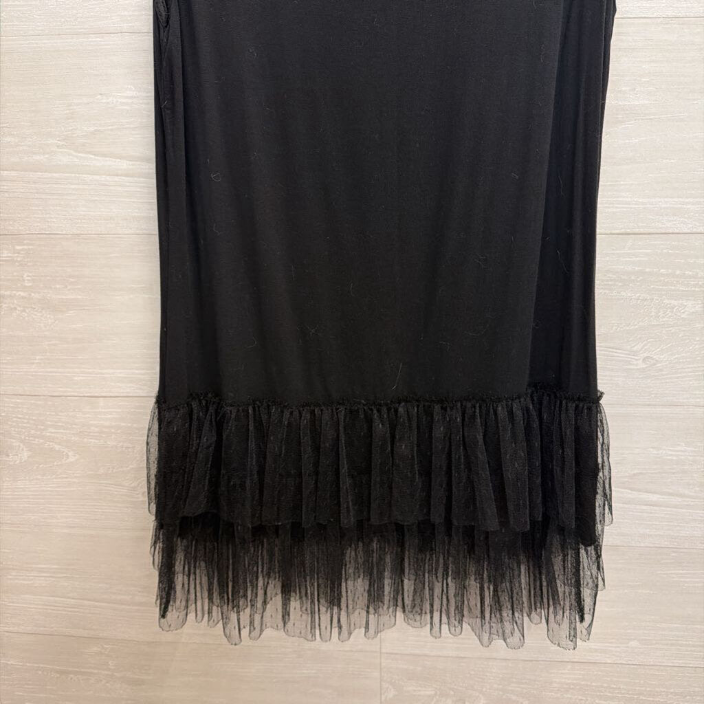 Coco and Carmen Black Lace Trim Layering Dress Small/ Medium