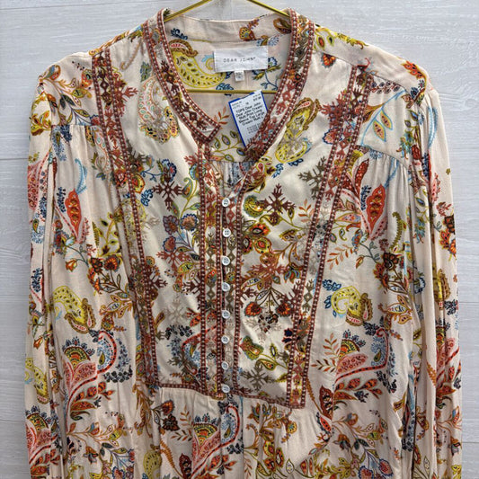 Dear John Cream/ Multi Print Long Sleeve Top Large