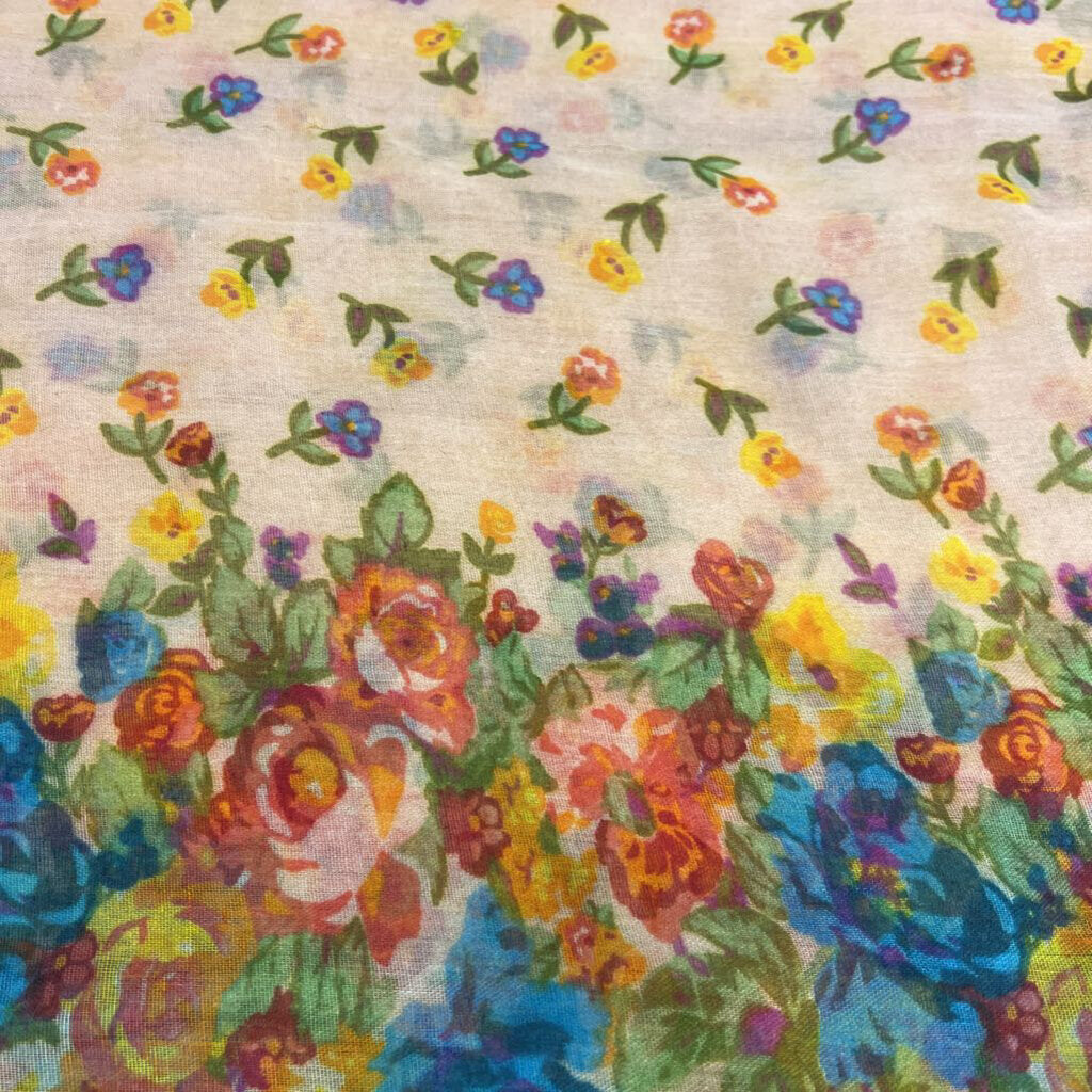 Pink/ Multi Floral Print Lightweight Scarf