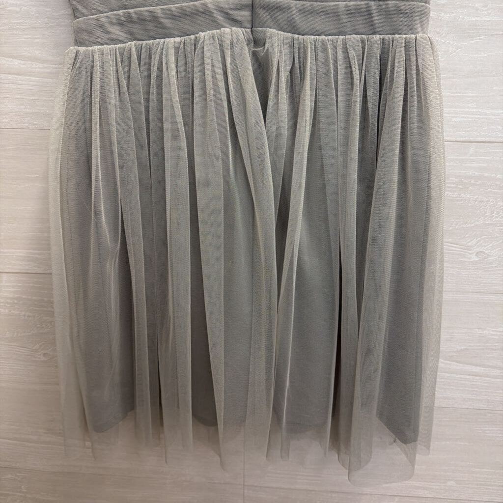 Altar'd State Grey/ Silver Sequin Beaded Short Sleeve Top Dress Small