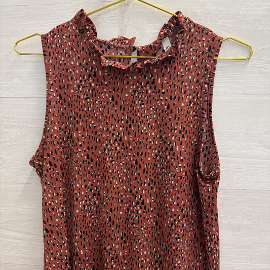 mts Mauve/ Black Print Sleeveless Top Small