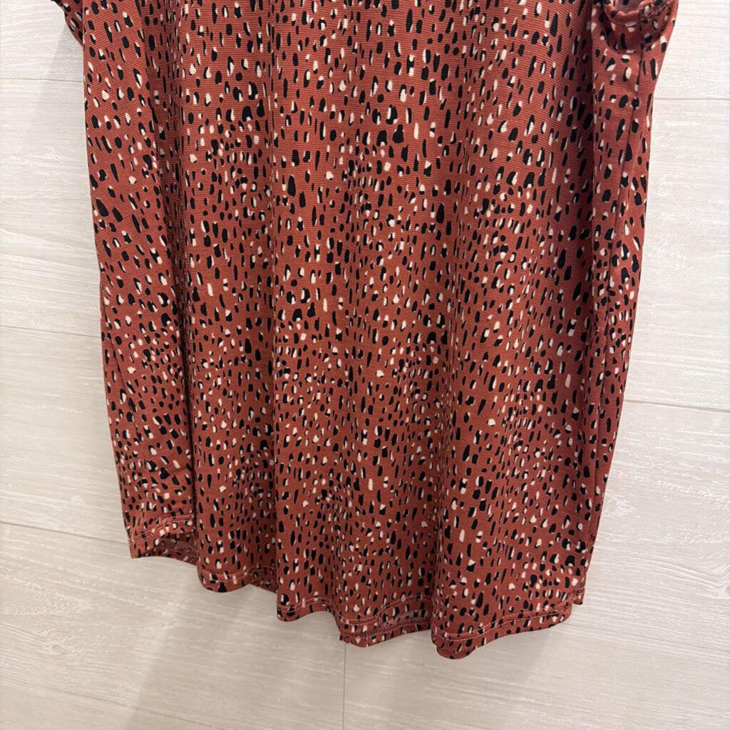 mts Mauve/ Black Print Sleeveless Top Small