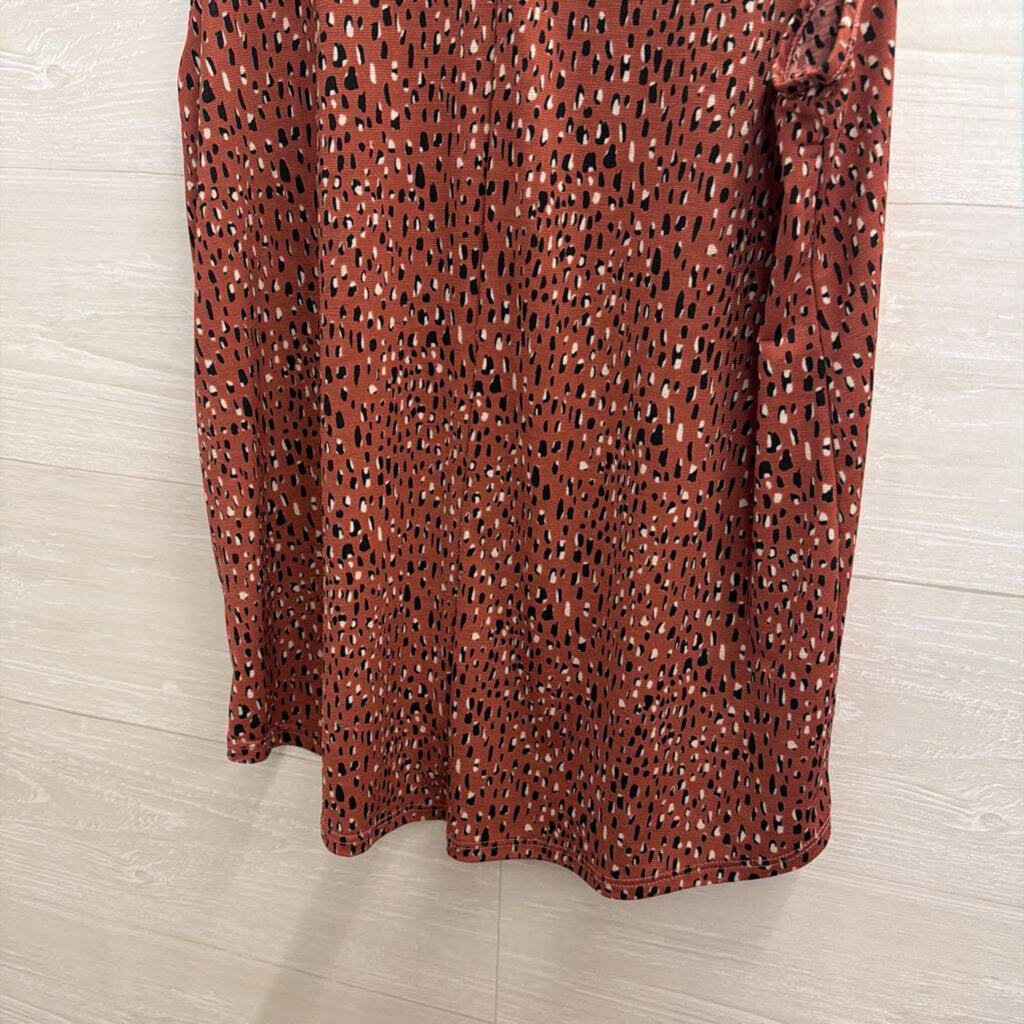 mts Mauve/ Black Print Sleeveless Top Small