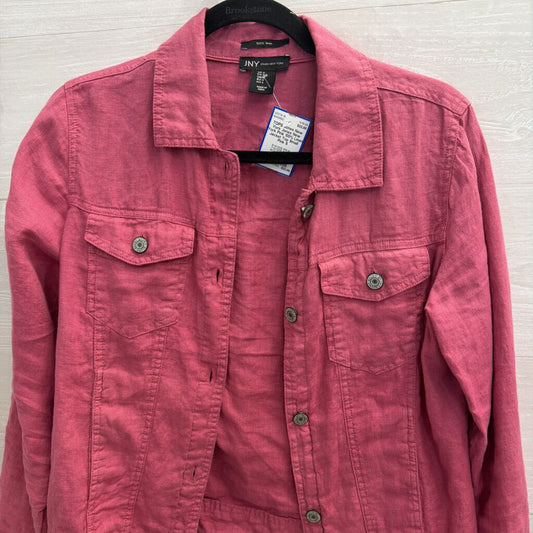 Jones New York Pink 100% Linen Jacket Top Small