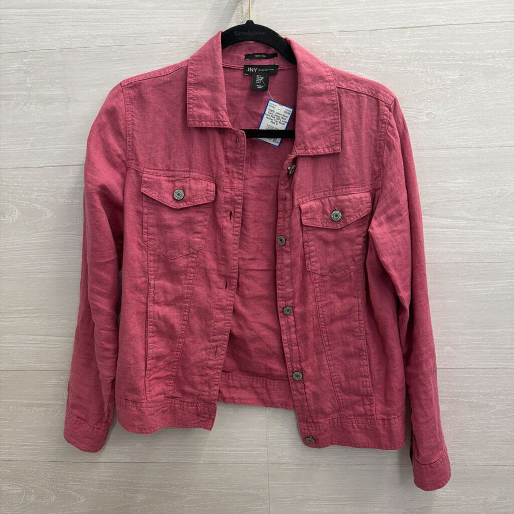Jones New York Pink 100% Linen Jacket Top Small