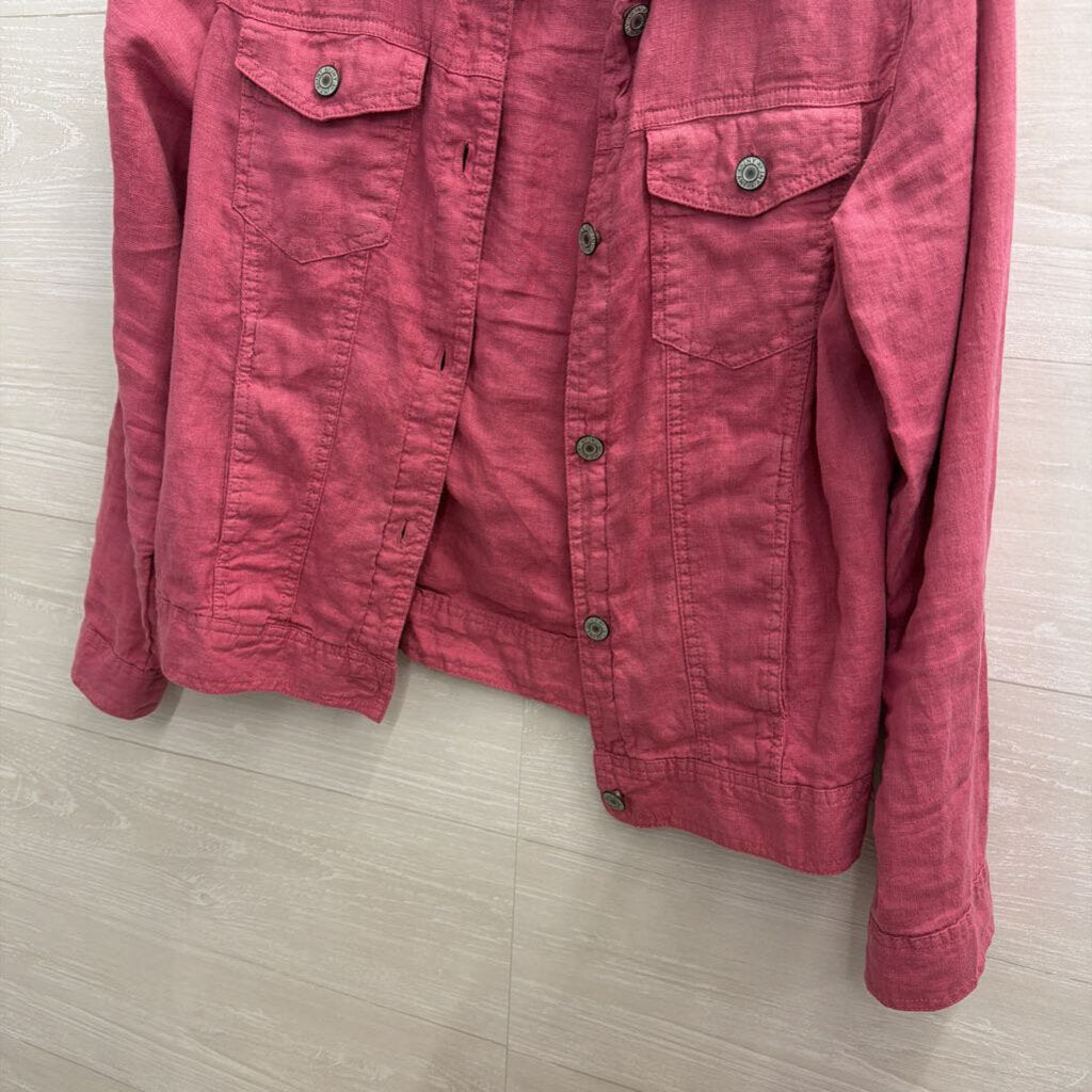 Jones New York Pink 100% Linen Jacket Top Small