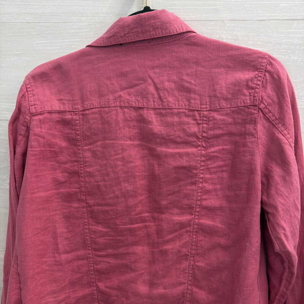 Jones New York Pink 100% Linen Jacket Top Small