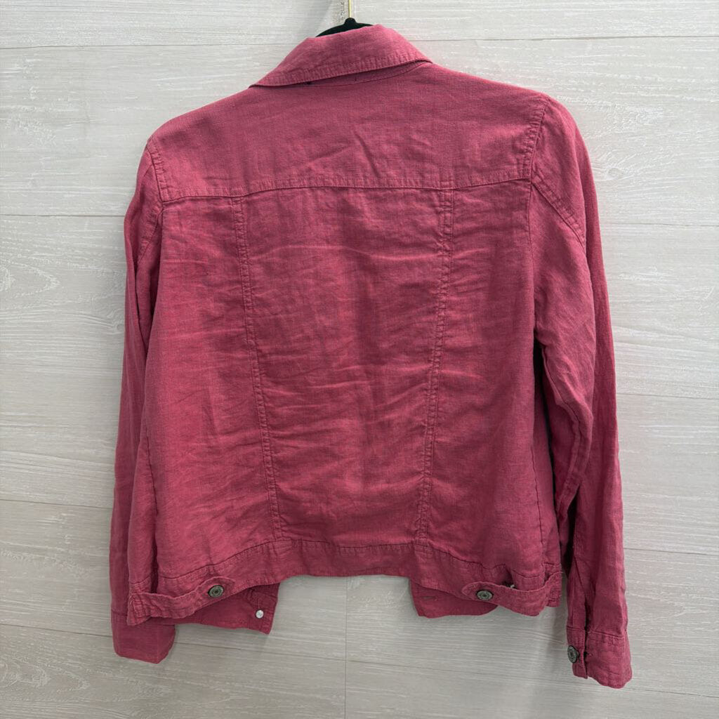 Jones New York Pink 100% Linen Jacket Top Small